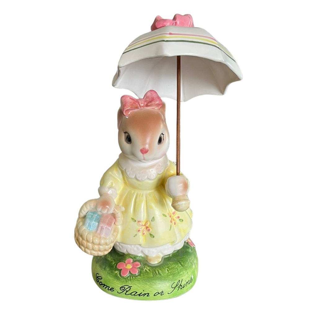 Cherished Moments Avon Come Rain or Shine Bunny Rabbit 6” Figurine 1983 w/Box